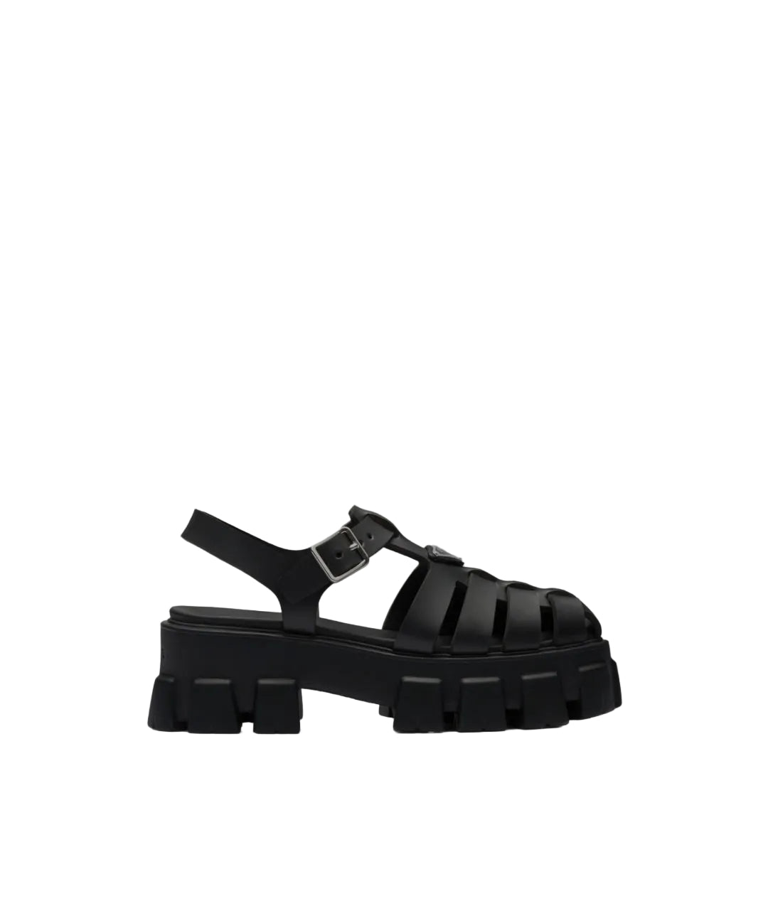 Prada Monolith rubber black sandals
