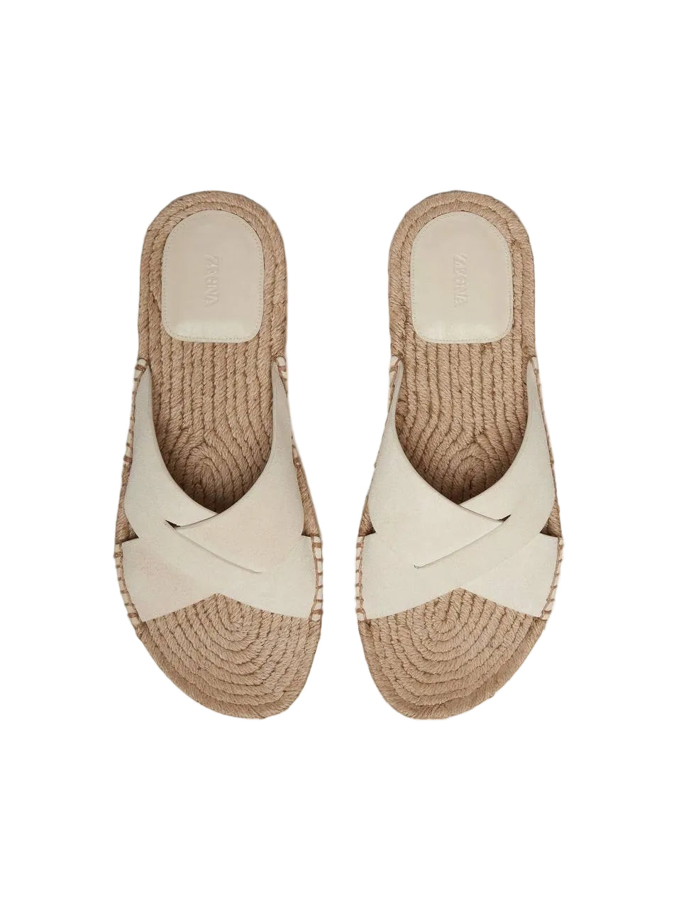 Zegna Off White Suede Espadrille Sandals