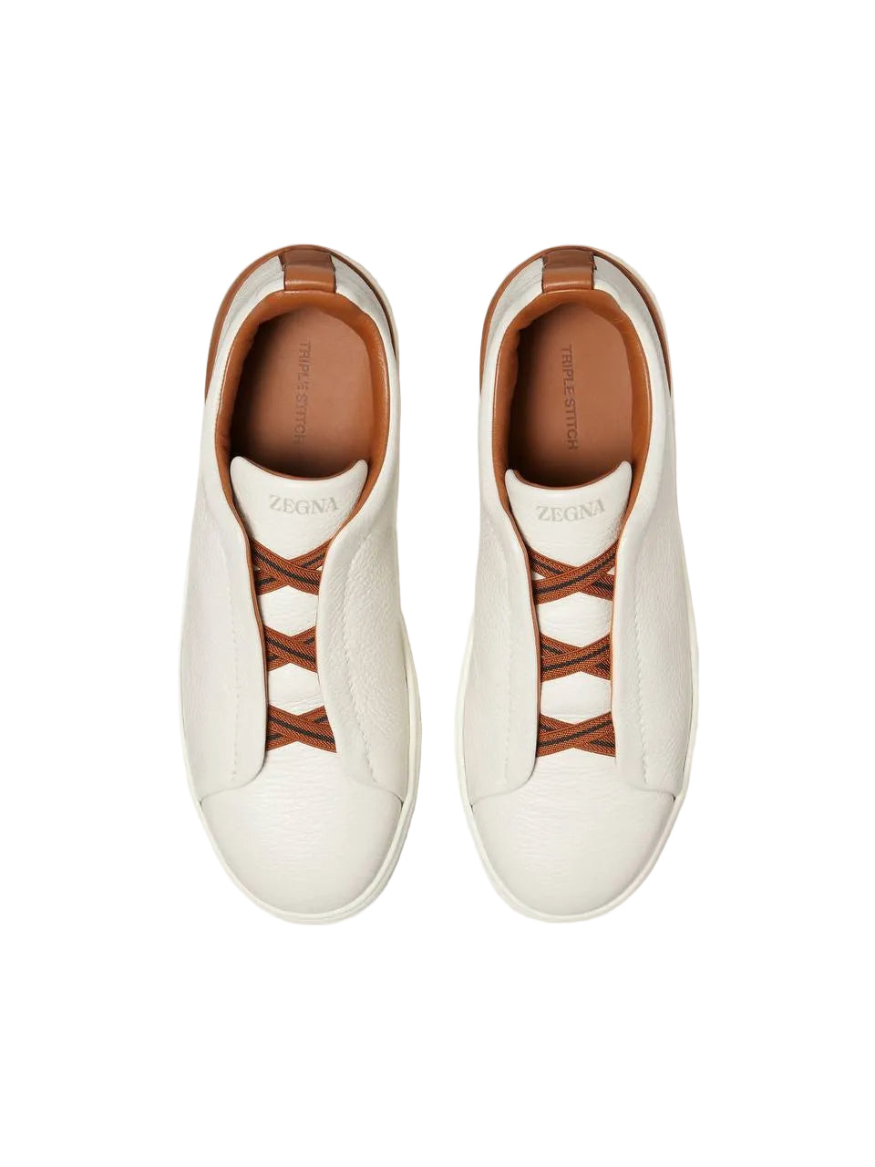 Zegna Off White Deerskin Triple Stitch™ Sneakers