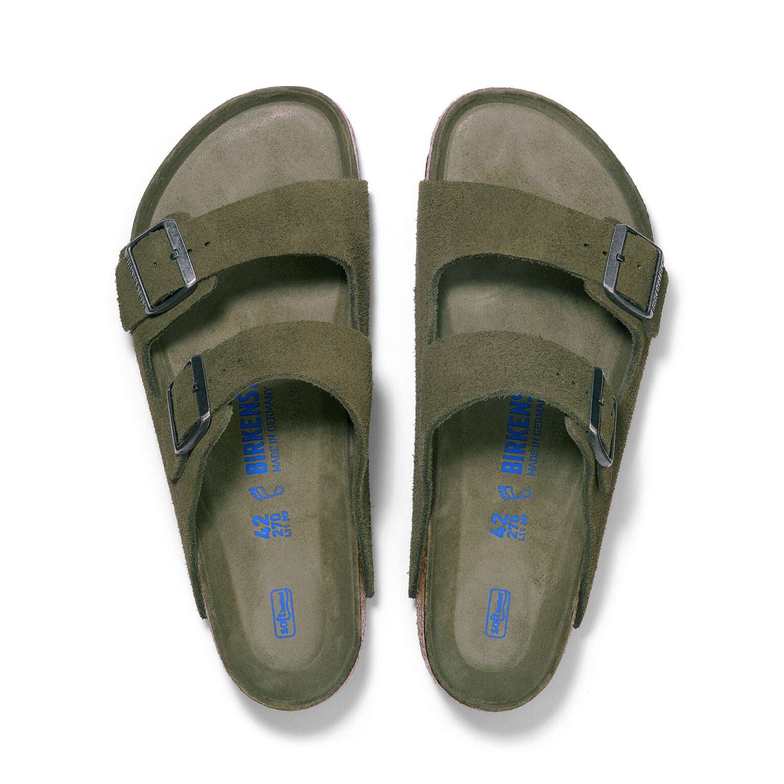 Birkenstock Arizona soft sole Suede leather Thyme Tonal FB