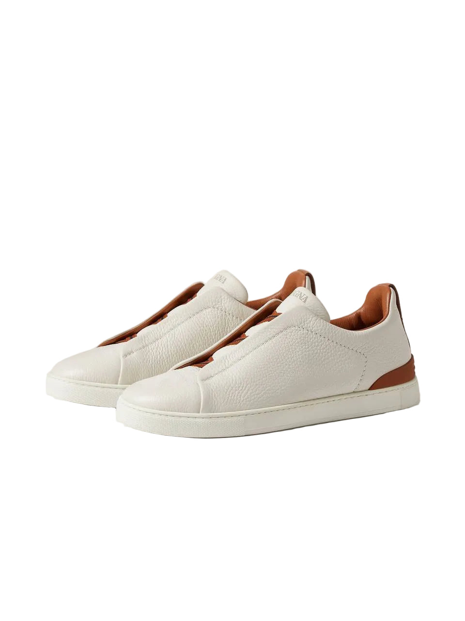 Zegna Off White Deerskin Triple Stitch™ Sneakers