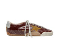 Golden goose Women's True-Star in burgundy naplak with suede star and silver nappa heel tab