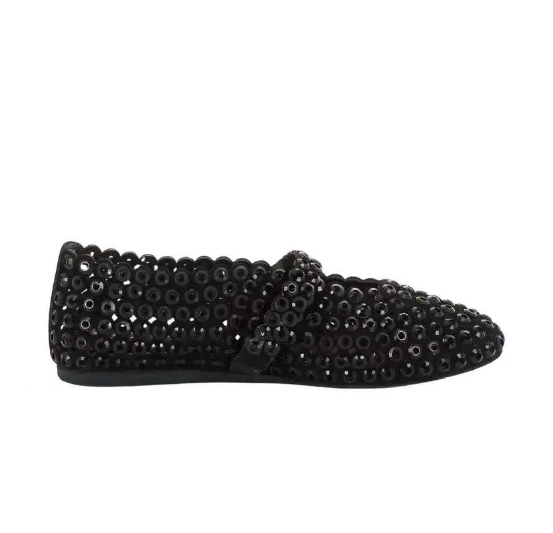 Alaïa Suede Black Ballet Flats